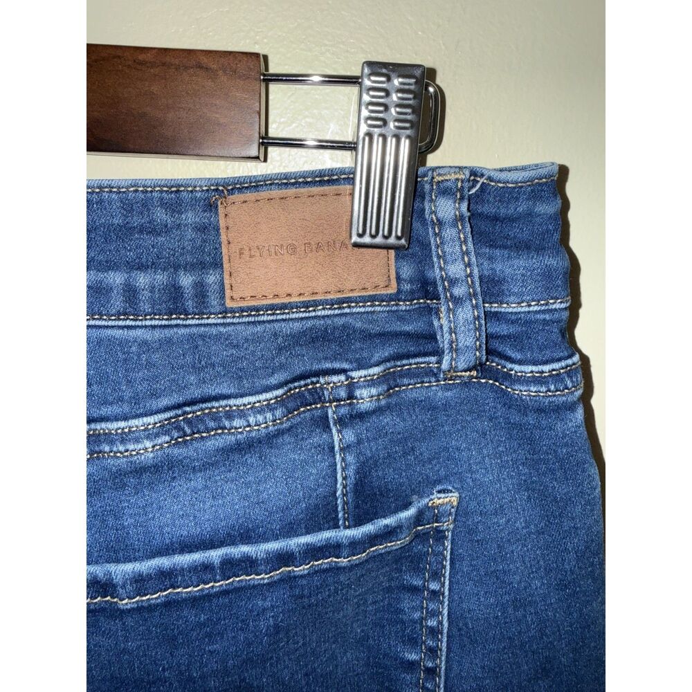 Flying Banana High Rise Flare Jeans Size 12S Blue Stretch Denim - Picture 5 of 9